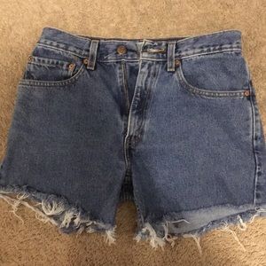 Vintage homemade high waisted Levi jean shorts